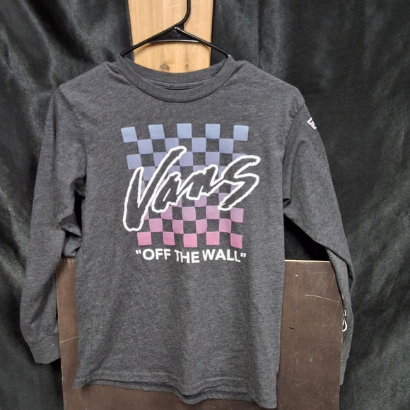 Vans grey youth size long sleeve ,Purple and Black Checkered Tee - Picture 9 of 15